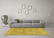 Machine Washable Abstract Yellow Modern Rug in a Living Room, wshabs3071yw