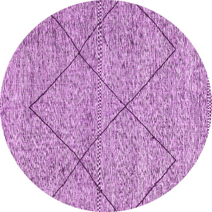 Round Abstract Purple Modern Rug, abs3071pur