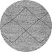 Round Machine Washable Abstract Gray Modern Rug, wshabs3071gry