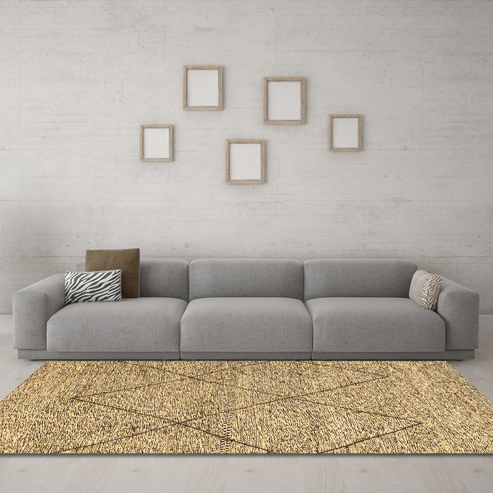 Machine Washable Abstract Brown Modern Rug in a Living Room,, wshabs3071brn