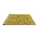 Sideview of Machine Washable Abstract Yellow Modern Rug, wshabs3071yw