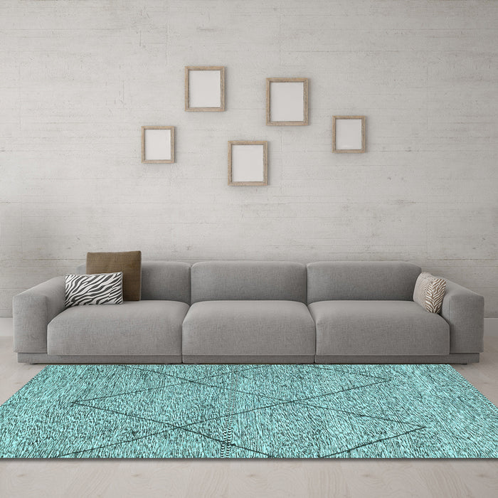 Machine Washable Abstract Light Blue Modern Rug in a Living Room, wshabs3071lblu
