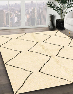 Abstract Golden Blonde Gold Solid Rug in Family Room, abs3072