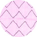 Round Machine Washable Solid Pink Modern Rug, wshabs3072pnk