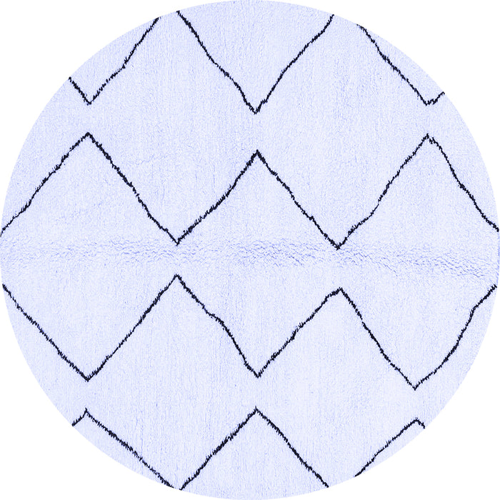 Round Machine Washable Solid Blue Modern Rug, wshabs3072blu