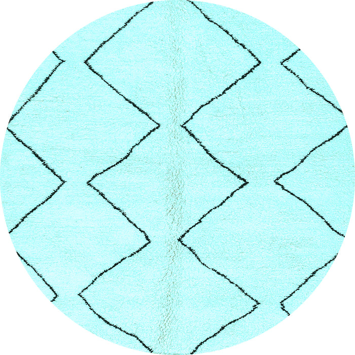 Round Machine Washable Solid Light Blue Modern Rug, wshabs3072lblu