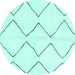 Round Machine Washable Solid Turquoise Modern Area Rugs, wshabs3072turq