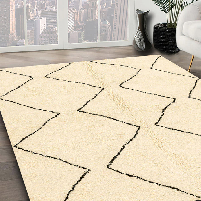 Abstract Golden Blonde Gold Solid Rug in Family Room, abs3072