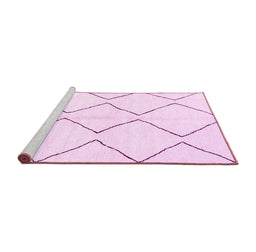 Sideview of Machine Washable Solid Pink Modern Rug, wshabs3072pnk