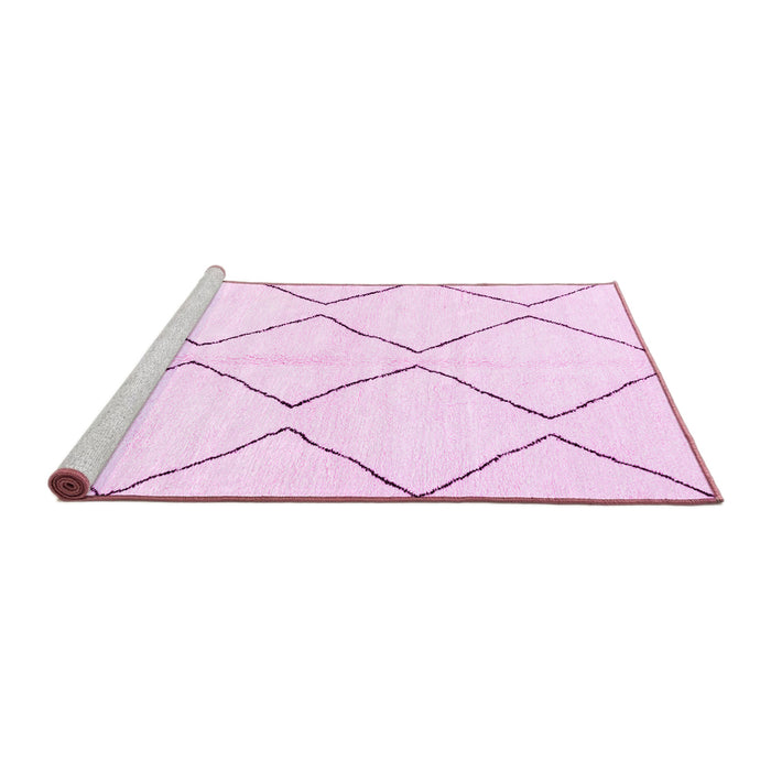 Sideview of Machine Washable Solid Pink Modern Rug, wshabs3072pnk
