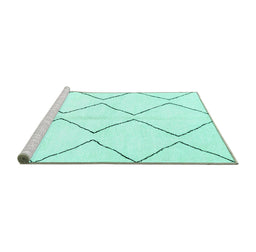 Sideview of Machine Washable Solid Turquoise Modern Area Rugs, wshabs3072turq