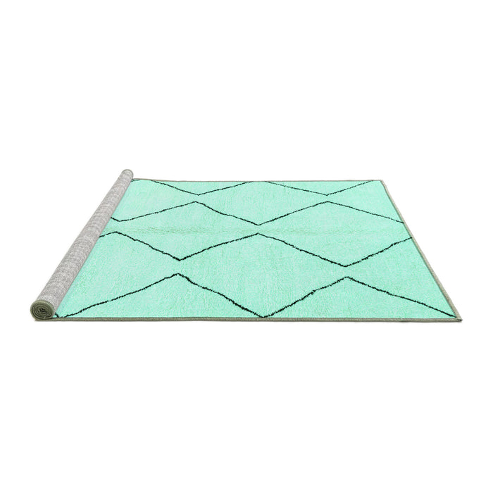 Sideview of Machine Washable Solid Turquoise Modern Area Rugs, wshabs3072turq