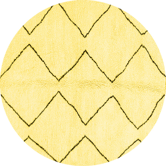 Round Solid Yellow Modern Rug, abs3072yw