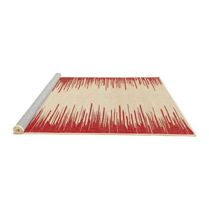 Sideview of Machine Washable Abstract Bright Orange Rug, wshabs3073