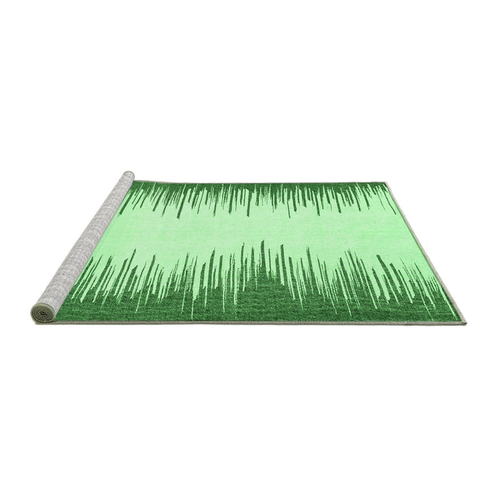 Sideview of Machine Washable Solid Emerald Green Modern Area Rugs, wshabs3073emgrn
