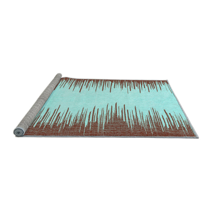 Sideview of Machine Washable Solid Light Blue Modern Rug, wshabs3073lblu