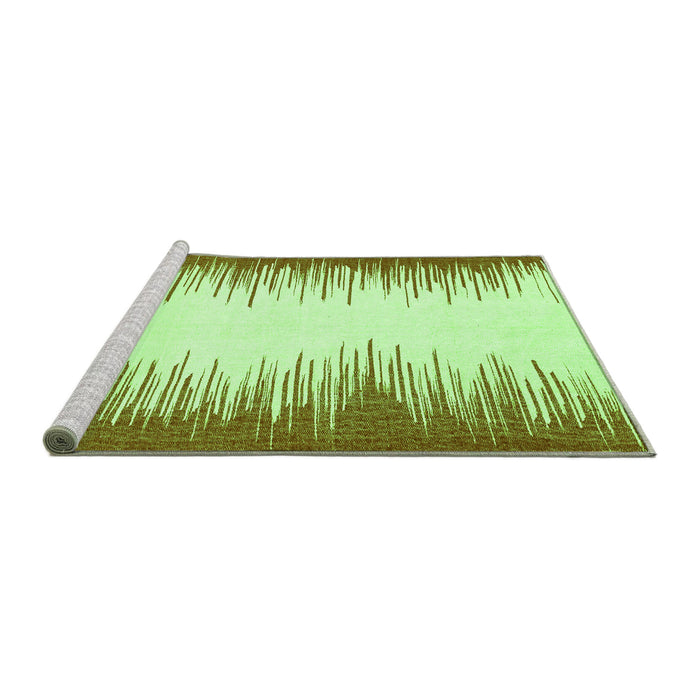 Sideview of Machine Washable Solid Green Modern Area Rugs, wshabs3073grn