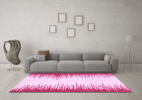 Machine Washable Solid Pink Modern Rug, wshabs3073pnk