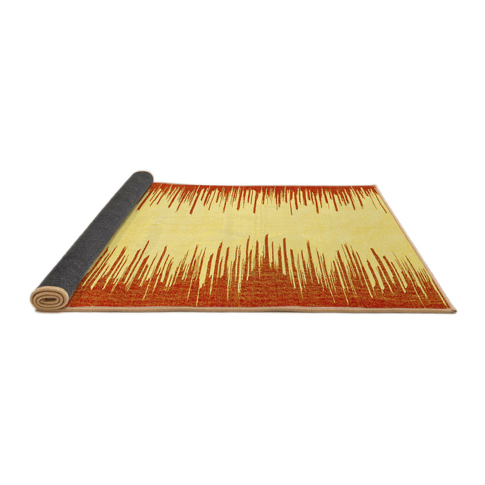 Sideview of Solid Yellow Modern Rug, abs3073yw