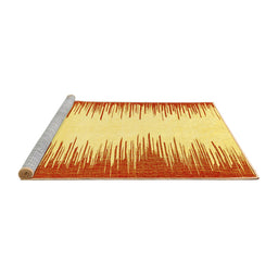 Sideview of Machine Washable Solid Yellow Modern Rug, wshabs3073yw