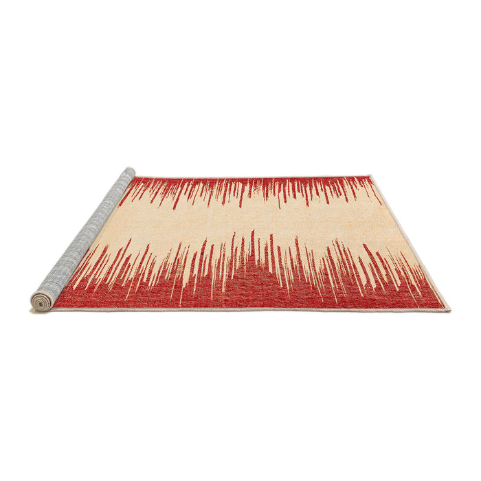 Sideview of Machine Washable Solid Orange Modern Area Rugs, wshabs3073org