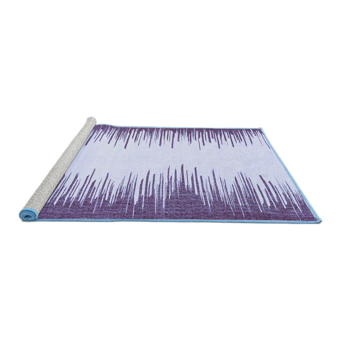 Sideview of Machine Washable Solid Blue Modern Rug, wshabs3073blu