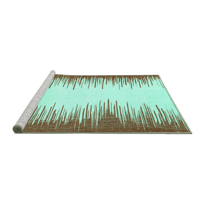 Sideview of Machine Washable Solid Turquoise Modern Area Rugs, wshabs3073turq