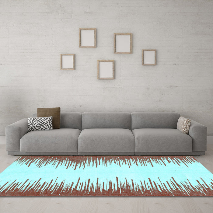 Machine Washable Solid Light Blue Modern Rug in a Living Room, wshabs3073lblu