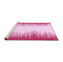Sideview of Machine Washable Solid Pink Modern Rug, wshabs3073pnk