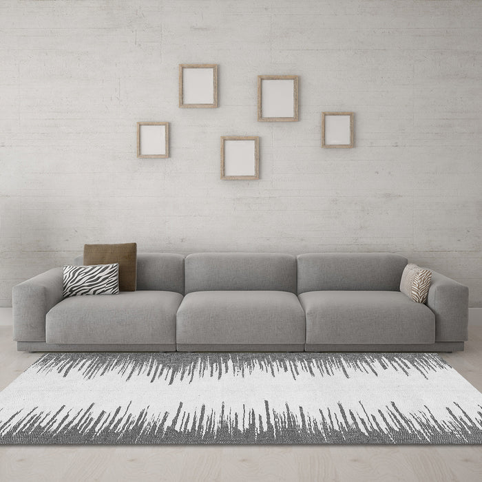 Machine Washable Solid Gray Modern Rug in a Living Room,, wshabs3073gry