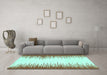 Machine Washable Solid Turquoise Modern Area Rugs in a Living Room,, wshabs3073turq