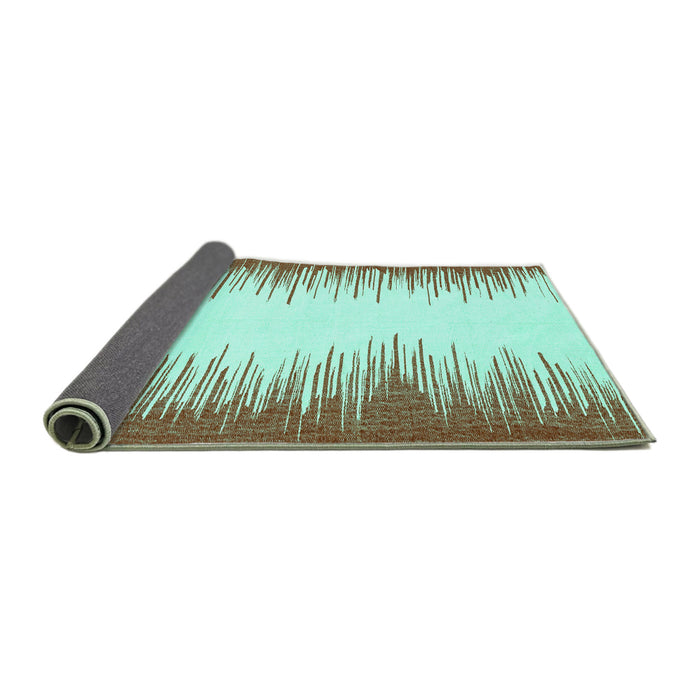 Sideview of Solid Turquoise Modern Rug, abs3073turq