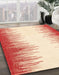 Machine Washable Abstract Bright Orange Rug in a Family Room, wshabs3073