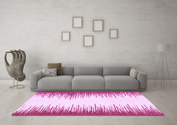 Machine Washable Solid Purple Modern Area Rugs in a Living Room, wshabs3073pur