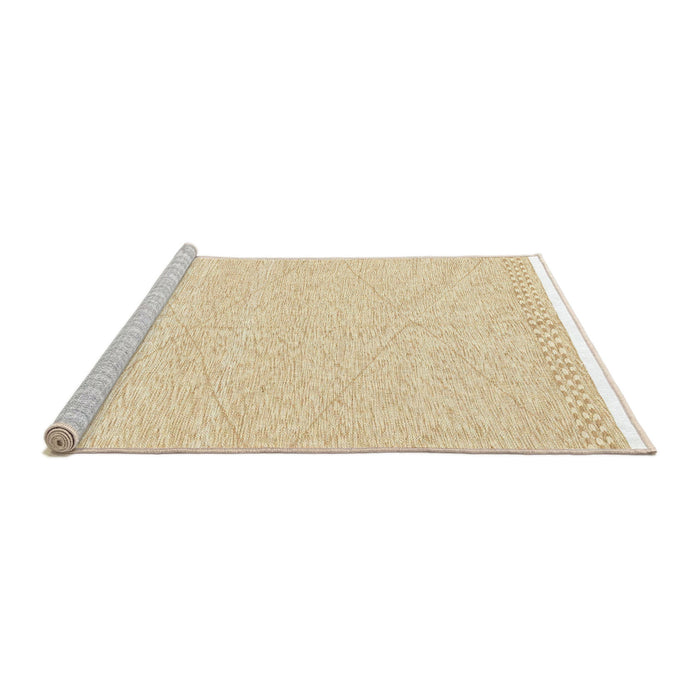 Sideview of Machine Washable Abstract Khaki Gold Rug, wshabs3074