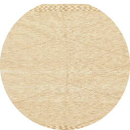 Round Abstract Khaki Gold Solid Rug, abs3074