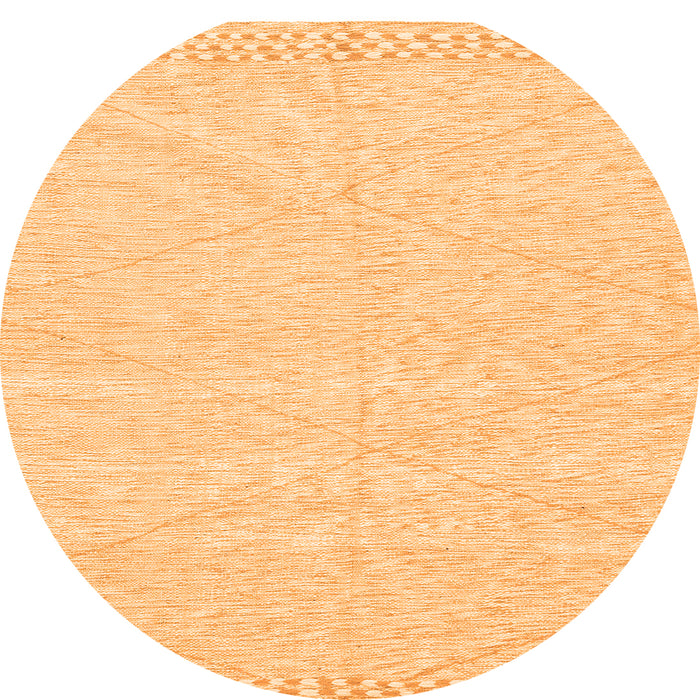 Round Solid Orange Modern Rug, abs3074org