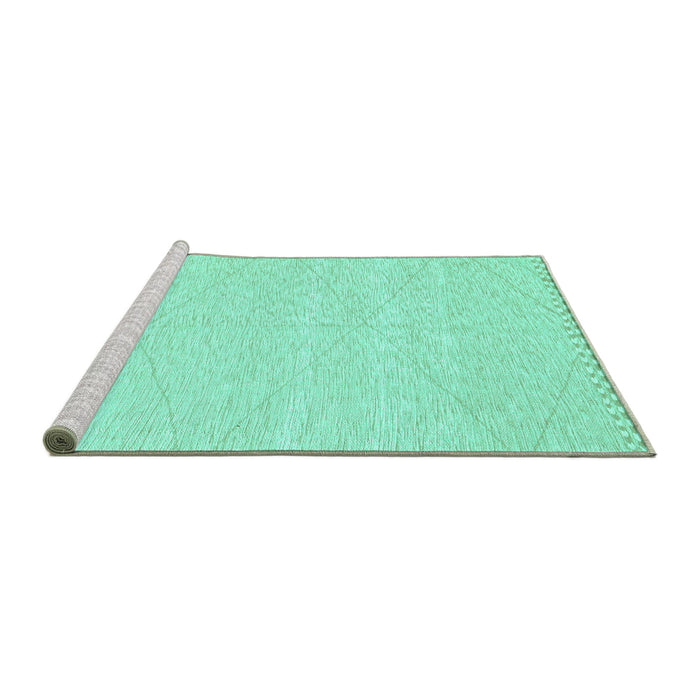 Sideview of Machine Washable Solid Turquoise Modern Area Rugs, wshabs3074turq