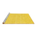 Sideview of Machine Washable Solid Yellow Modern Rug, wshabs3074yw