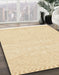 Abstract Khaki Gold Solid Rug in Family Room, abs3074