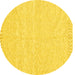 Round Solid Yellow Modern Rug, abs3074yw