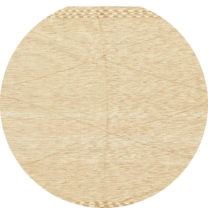 Round Machine Washable Abstract Khaki Gold Rug, wshabs3074