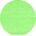 Round Solid Green Modern Rug, abs3074grn