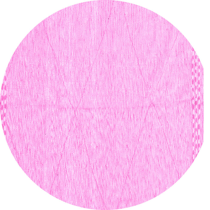 Round Solid Pink Modern Rug, abs3074pnk
