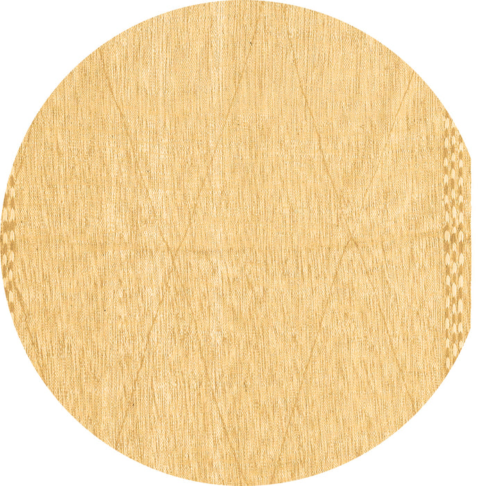 Round Machine Washable Solid Brown Modern Rug, wshabs3074brn
