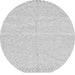 Round Machine Washable Solid Gray Modern Rug, wshabs3074gry