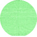 Round Solid Emerald Green Modern Rug, abs3074emgrn