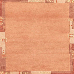 Square Machine Washable Abstract Orange Rug, wshabs3075