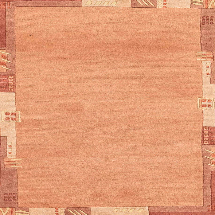 Square Machine Washable Abstract Orange Rug, wshabs3075