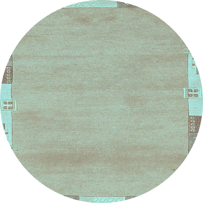 Round Machine Washable Abstract Light Blue Modern Rug, wshabs3075lblu